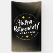 Fun Gold Glitter Stars Retirement New Adventures Spandoek (Verticaal)