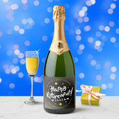 Fun Gold Glitter Stars Retirement New Adventures Sparkling Wijnetiket