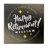 Fun Gold Glitter Stars Retirement New Adventures Tegeltje (Voorkant)