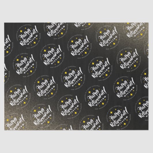 Fun Gold Glitter Stars Retirement New Adventures Tissuepapier (Voorkant)