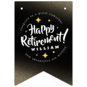 Fun Gold Glitter Stars Retirement New Adventures Vlaggetjes (Eerste vlag)