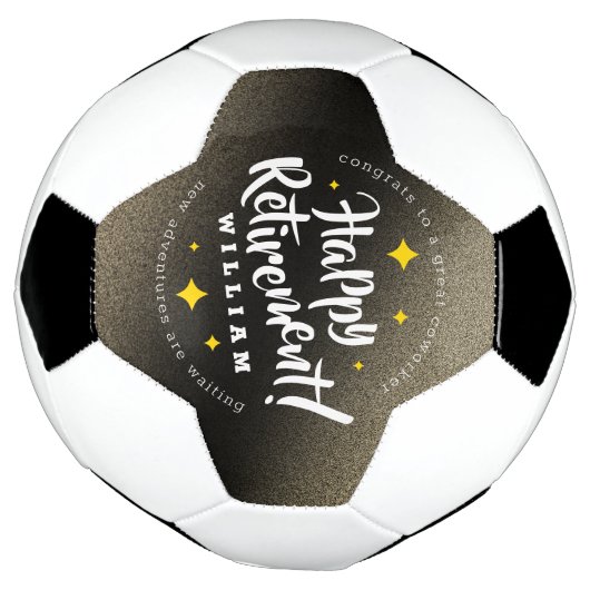 Fun Gold Glitter Stars Retirement New Adventures Voetbal (Gedraaid)