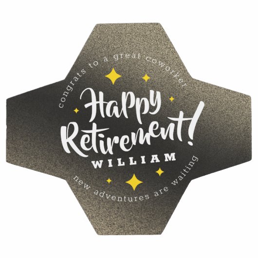 Fun Gold Glitter Stars Retirement New Adventures Voetbal (Enkel)