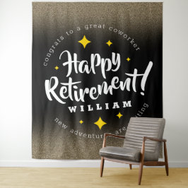 Fun Gold Glitter Stars Retirement New Adventures Wandkleed