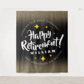 Fun Gold Glitter Stars Retirement New Adventures Wandkleed (Voorkant)