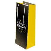 Fun Gold Glitter Stars Retirement New Adventures Wijn Cadeautas (Achterkant Gekanteld)