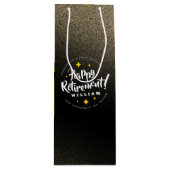 Fun Gold Glitter Stars Retirement New Adventures Wijn Cadeautas (Voorkant)