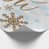 Fun Gold Sparkles laat het sneeuwen Cadeaupapier (Hoek)