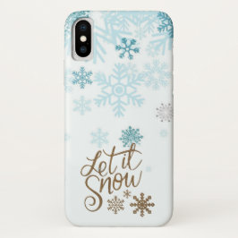 Fun Gold Sparkles laat het sneeuwen iPhone X Hoesje