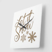 Fun Gold Sparkles laat het sneeuwen Vierkante Klok (Hoek)