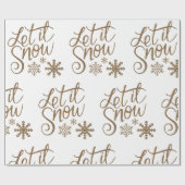 Fun Gold Sparkly Laat het sneeuwen Cadeaupapier (Vlak)
