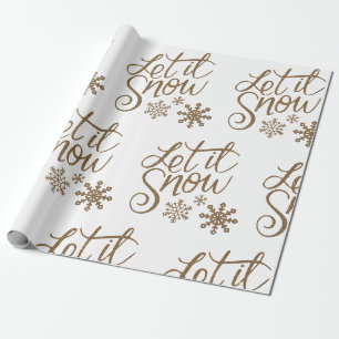 Fun Gold Sparkly laat het sneeuwen Cadeaupapier