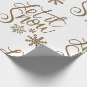 Fun Gold Sparkly Laat het sneeuwen Cadeaupapier (Hoek)