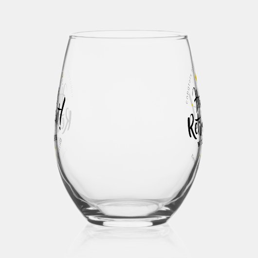 Fun Gold Stars Retirement New Adventures Wijnglas Zonder Voet (Rechts)