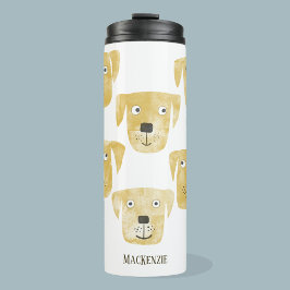 Fun Golden Labrador Retriever Dog Art gepersonalis Thermosbeker
