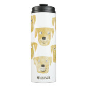 Fun Golden Labrador Retriever Dog Art gepersonalis Thermosbeker (Voorkant)