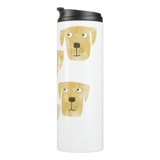 Fun Golden Labrador Retriever Dog Art gepersonalis Thermosbeker (Geroteerd rechts)