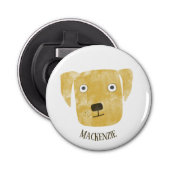 Fun Golden Labrador Retriever Dog Persoonlijk Button Flesopener (Voorkant)