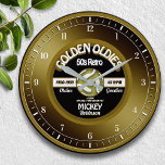Fun Golden Oldies Vinyl 45 Record gepersonaliseerd Grote Klok<br><div class="desc">Fun,  gepersonaliseerde 50's retro muziekfan "Golden Oldies" persoonlijke wandklok. Geweldig cadeauidee voor elke muziekliefhebber.</div>