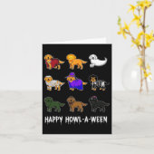 Fun Golden Retriever Dog Halloween Happy Howl-o-we Kaart (Gele Bloem)