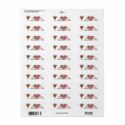 Fun Golden Retriever Return Address Label (Full Sheet)