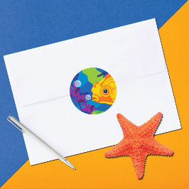 Fun Goldfish Aquarium Ronde Sticker