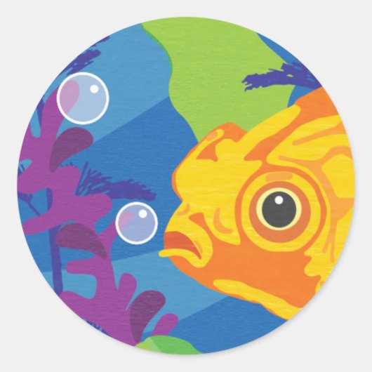 Fun Goldfish Aquarium Ronde Sticker (Voorkant)