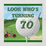 Fun Golf 70th Birthday Invitations SJABLOON Kaart<br><div class="desc">Fun en Cute///voor de golfer in ons allemaal. U kunt de doopvonten en het gezegde veranderen als u...  zou willenIk en ik zullen je helpen...  :) Grafische kaart door prachtige doedels.</div>