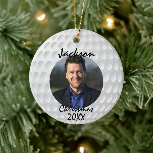 Fun Golf Ball-kerstkeramiek Keramisch Ornament (Boom)