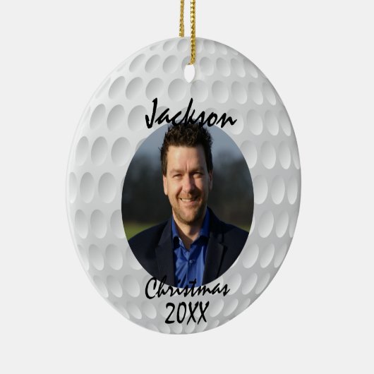 Fun Golf Ball-kerstkeramiek Keramisch Ornament (Rechts)