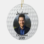 Fun Golf Ball-kerstkeramiek Keramisch Ornament (Links)
