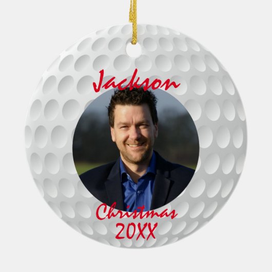 Fun Golf Ball-kerstkeramiek Keramisch Ornament (Achterkant)