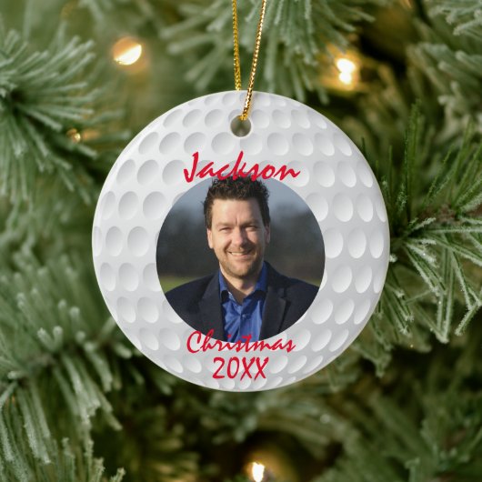Fun Golf Ball Kerstmis Keramisch Ornament (Boom)