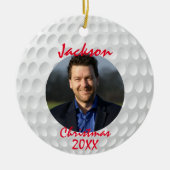 Fun Golf Ball Kerstmis Keramisch Ornament (Voorkant)