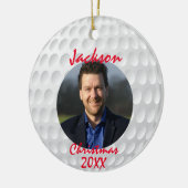 Fun Golf Ball Kerstmis Keramisch Ornament (Links)