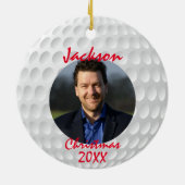 Fun Golf Ball Kerstmis Keramisch Ornament (Achterkant)