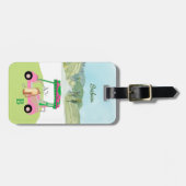 Fun Golf Cart Course Clubs Monogram Naam Bagagelabel (Voorkant horizontaal)