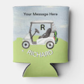 Fun Golf Cart Message Monogram Name Blikjeskoeler (Voorkant)
