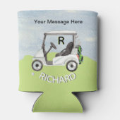 Fun Golf Cart Message Monogram Name Blikjeskoeler (Achterkant)