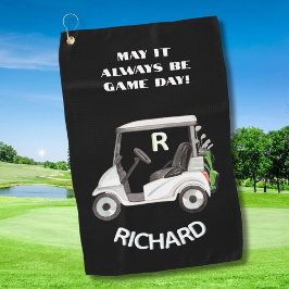 Fun Golf Cart Message Monogram Name Golfhanddoek