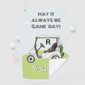 Fun Golf Cart Message Monogram Name Golfhanddoek (Insitu)