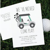 Fun Golf Cart Moving Announcement Card Aankondigingskaart
