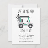 Fun Golf Cart Moving Announcement Card Kaart (Voorkant)