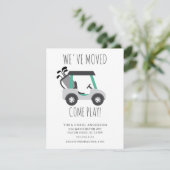 Fun Golf Cart Moving Announcement Card Kaart (Staand voorkant)