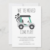 Fun Golf Cart Moving Announcement Card Kaart (Voorkant)