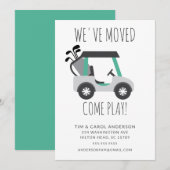 Fun Golf Cart Moving Announcement Card Kaart (Voorkant / Achterkant)