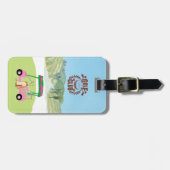 Fun Golf Cart Schilderachtig League Club Logo Bag Bagagelabel (Voorkant horizontaal)