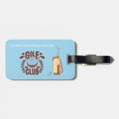 Fun Golf Cart Schilderachtig League Club Logo Bag Bagagelabel (Achterkant horizontaal)