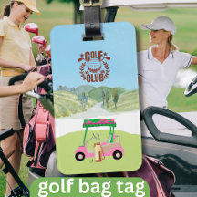 Fun Golf Cart Schilderachtig League Club Logo Bag