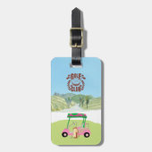 Fun Golf Cart Schilderachtig League Club Logo Bagagelabel (Voorkant verticaal)